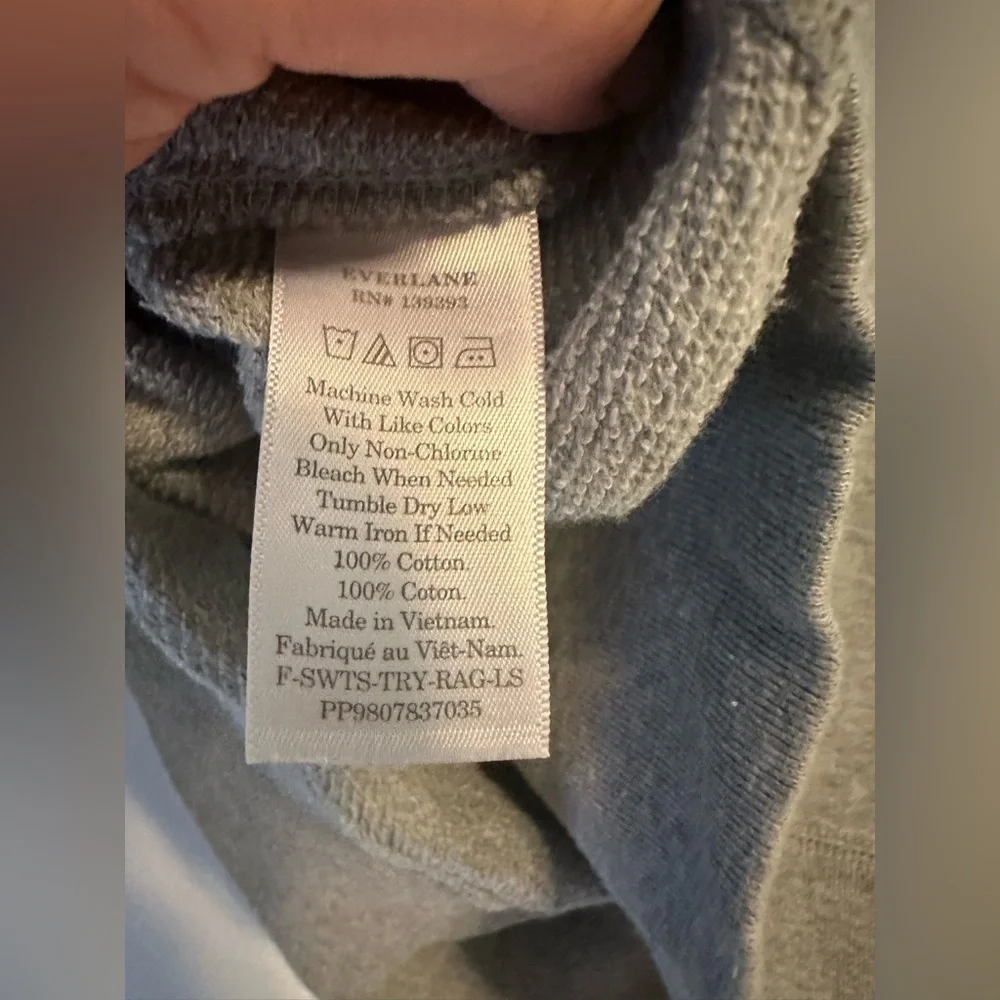 Everlane Sweatshirt Womens Small Gray Crewneck Pullover Long Sleeve Casual Comfy - Picture 4 of 4